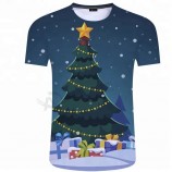 Feliz Natal presente criatividade festa de regresso a casa manga curta grupo vestuário publicidade camisa impressão personalizada T-shirt gráfica