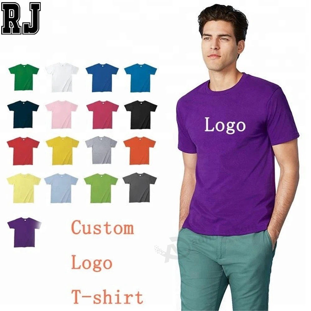 O- 넥 짧은 소매 인쇄 로고 티셔츠면 스판덱스 탄성 폴리 에스터 승화 Tshirt 공백 도매 광고 사용자 정의 디자인 자수 T 셔츠
