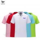 Polo Shirt Custom Solid Color T-Shirt Cotton Work Clothes Short Sleeves Custom Embroidery Advertising Shirt DIY Printed Logo
