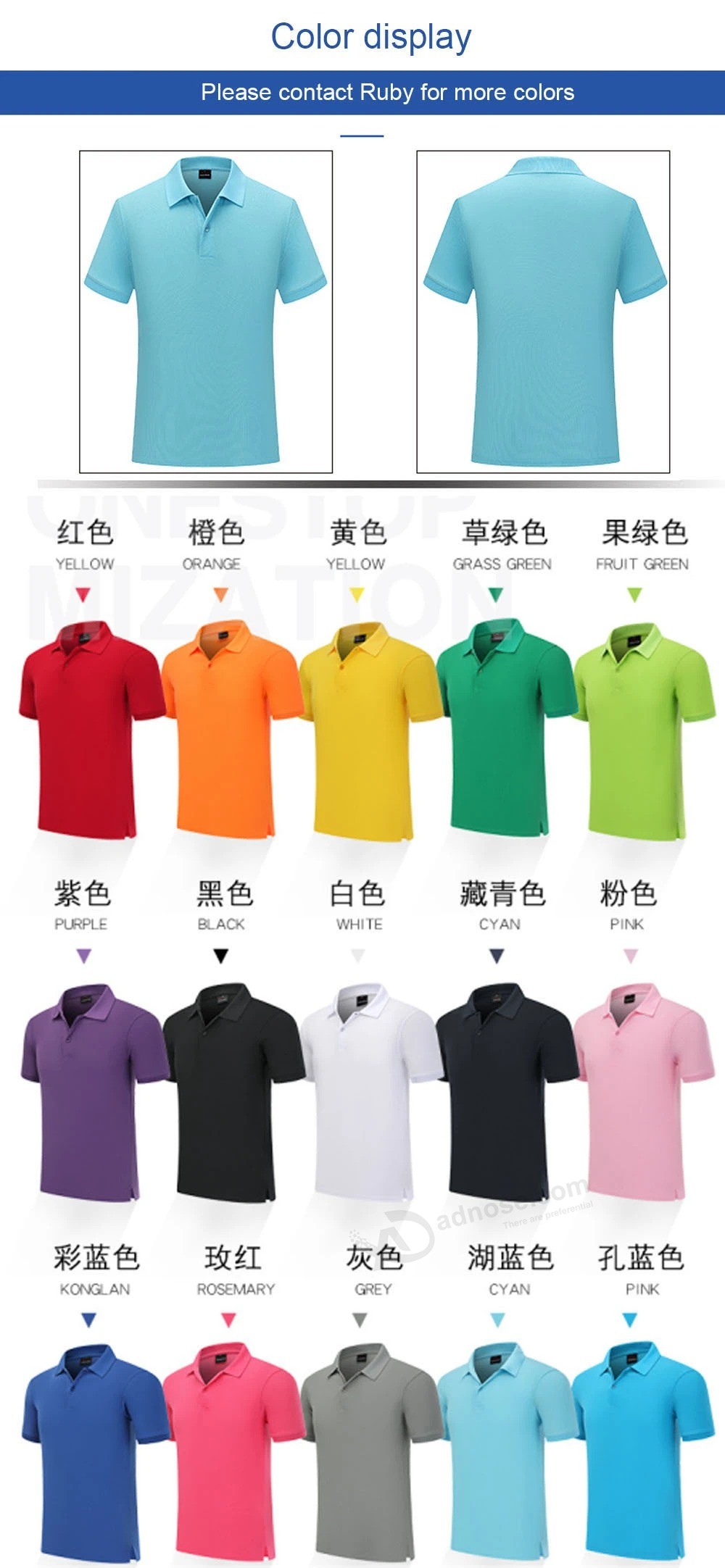 Poloshirt Benutzerdefinierte einfarbige T-Shirt Baumwolle Arbeitskleidung Kurze Ärmel Benutzerdefinierte Stickerei Werbehemd DIY gedrucktes Logo