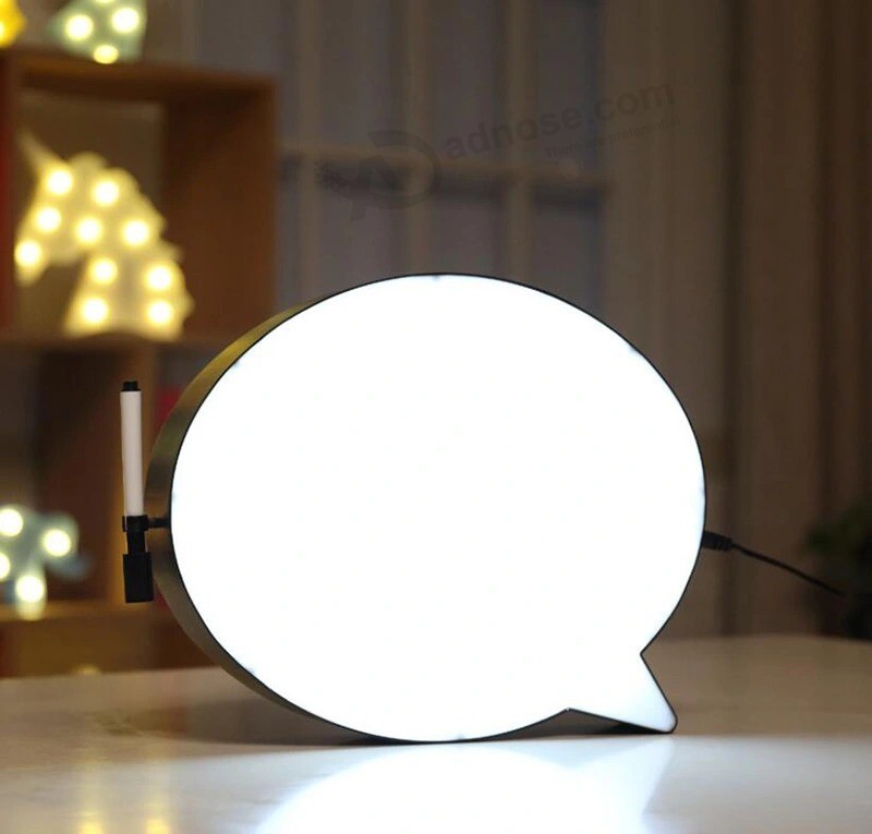 La decoración ilumina la caja de luz de la burbuja del discurso del LED del masaje