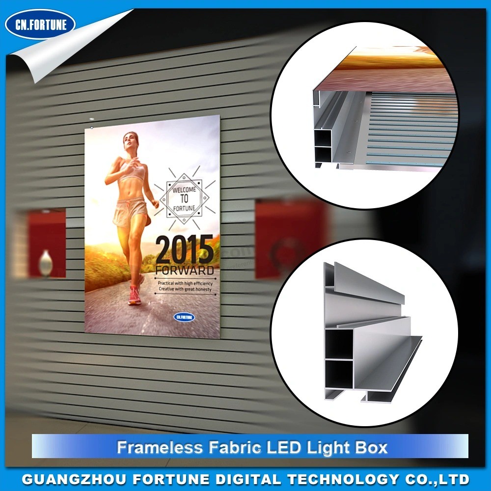 Caixa de luz LED de tecido sem moldura de alta qualidade para publicidade