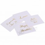 Gold embossed mini message festival greeting postcard thank you card custom