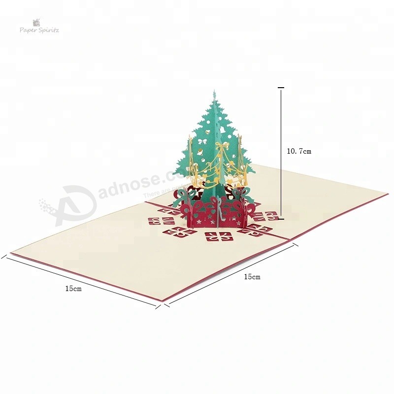 圣诞快乐圣诞树礼品卡3D立体贺卡手工定制贺卡圣诞礼物纪念品明信片