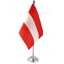 Bandeira da mesa da Áustria de 14 * 21 cm, cole a pequena bandeira da mesa da mini bandeira austríaca no suporte com suporte