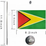 Оптовая настольный флаг гайаны с металлическим полюсом и основанием