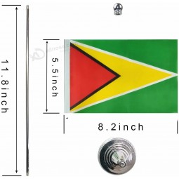 wholesale bandera de escritorio de Guyana de mesa con poste y base de metal