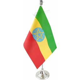 Ethiopia Table Flag, Stick Small Mini Ethiopian Flag Office Table Flag