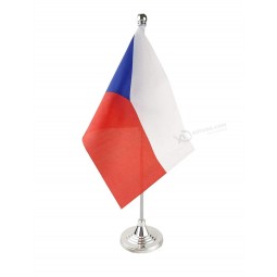 14*21cm Custom Printing Czech Republic Table Flag Mini Desk Flag with Base