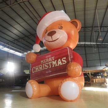 cartone animato orso gonfiabile personalizzato per la decorazione del festival del giorno di Natale
