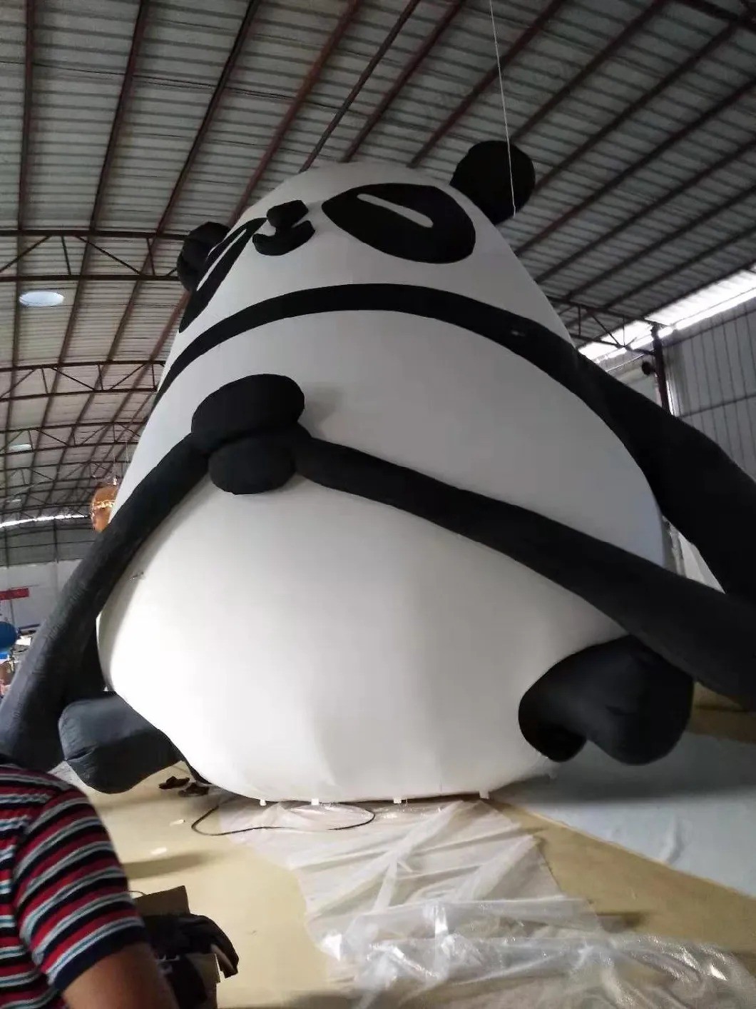 Publicidade cartoon Panda inflável para decoração ao ar livre