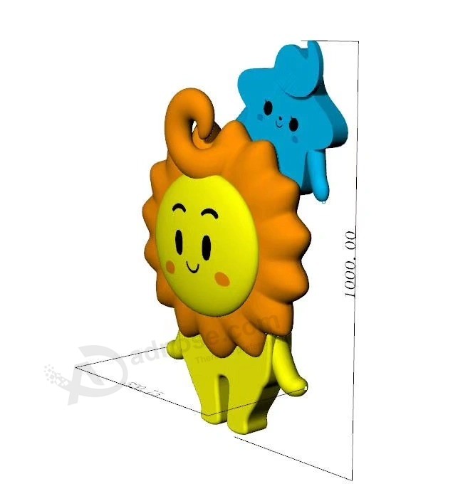 Hola personaje publicitario inflable personalizado de dibujos animados 10 m de altura Sr.Sun para promoción