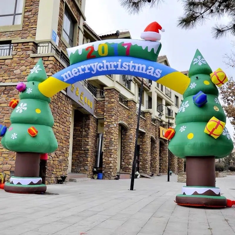 Beste verkoop kerst promotionele sneeuwpop opblaasbare kerstboog voor advertentie