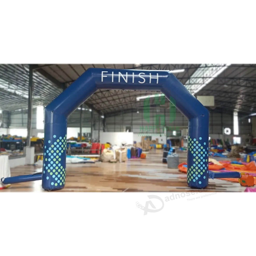 Happy Island Customized Blue Inflatable Finish Arch for Advertising