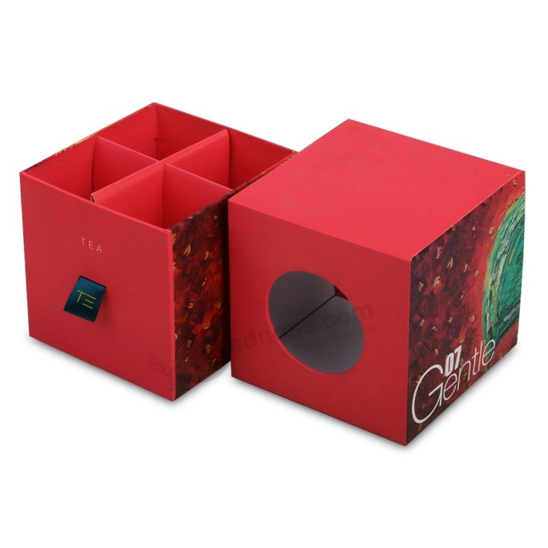 定制印刷分隔纸插入茶具包装滑动抽屉礼品盒