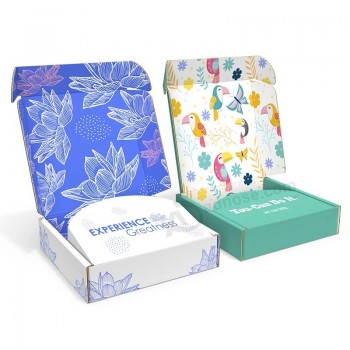 fabricante produz impressão personalizada de cores dobráveis ​​Embalagem de moda dupla-face Caixa de papelão ondulado para roupas