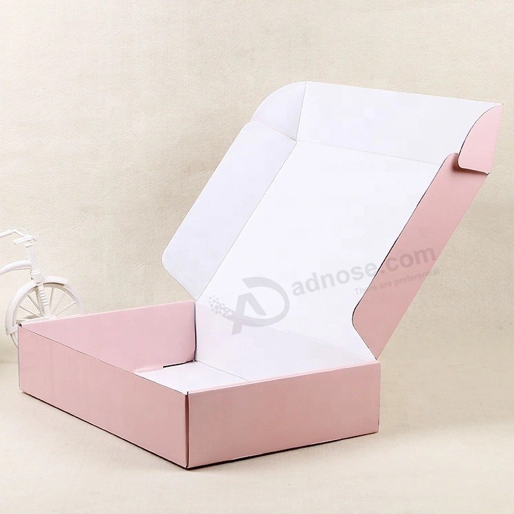 Custom card Corrugated paper Box recycled Colored gift Boxes shipping Cloth pink Mailer Boxes