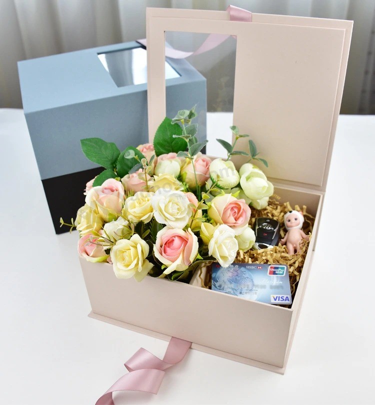 ¡Listo para enviar!  !  Nueva flor creativa cuadrada Caja de regalo coreana Embalaje de chocolate para bodas Caja de cartón Caja de flores para el día de San Valentín