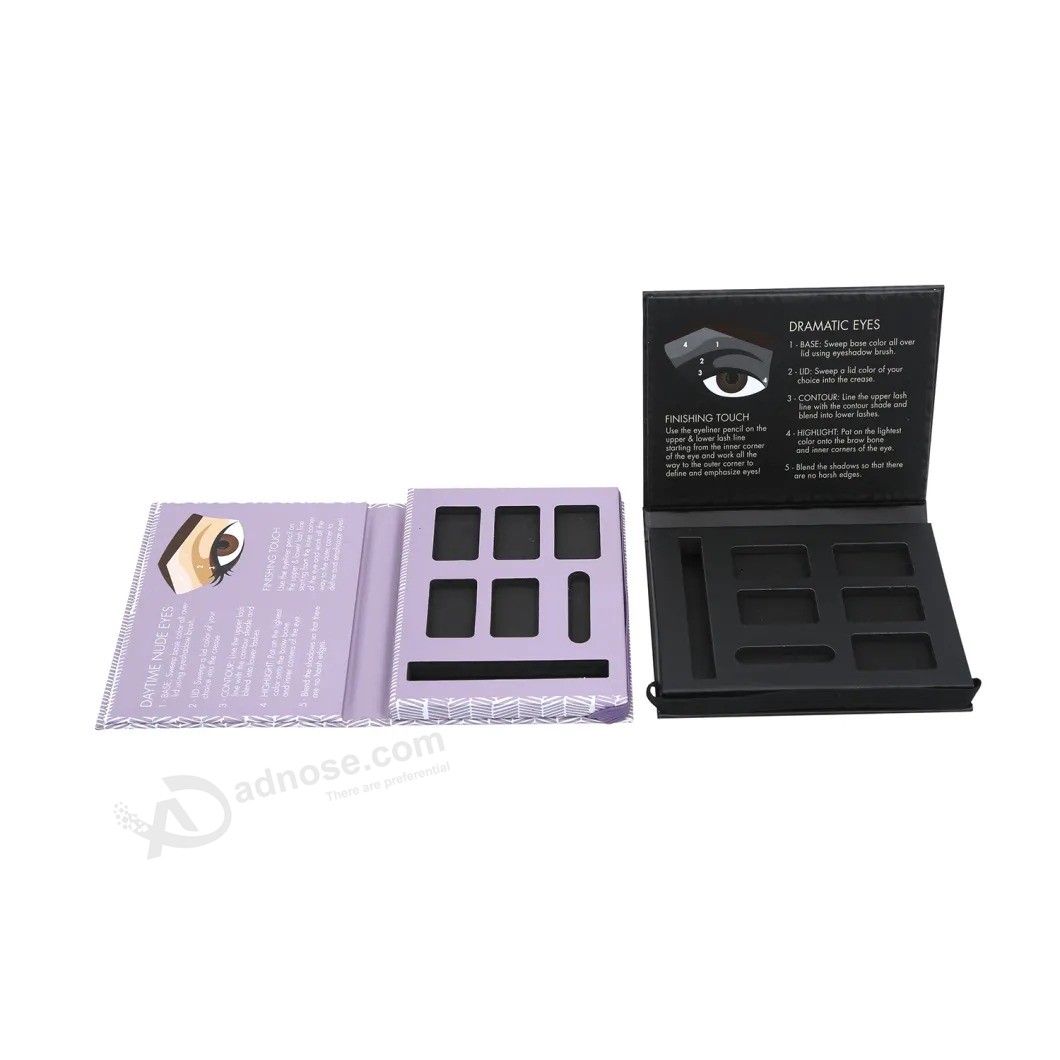 Caja de regalo personalizada Caja de papel de sombra de ojos de color Caja de embalaje de papel cosmético Caja de regalo de papel