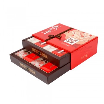 Caja de regalo de mooncake de envasado de alimentos de cartón de impresión de lujo personalizado