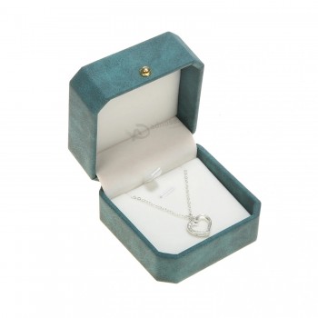 Joyero de cuero de lujo Caja de anillo de joyería de regalo personalizado de terciopelo