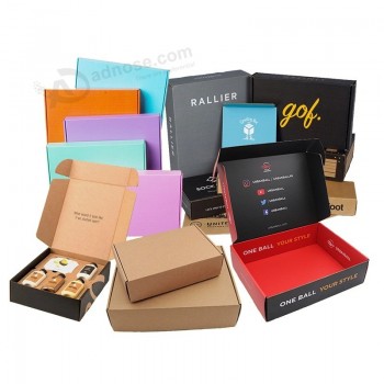 Impresión de tamaño personalizado color universal calcetín de ropa envío de correo cosmético embalaje regalo caja de papel de cartón corrugado