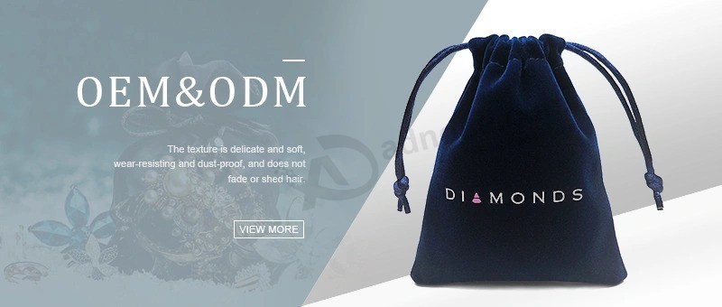 Bolsa de cetim personalizada para joias com bolsa com cordão
