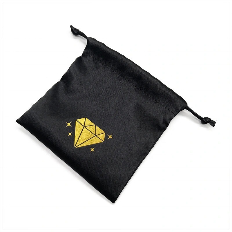 Bolsa de joyería de satén personalizada con cordón de bolsa