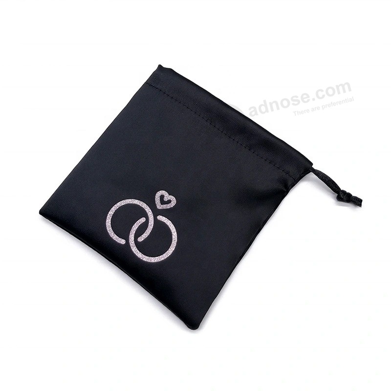 Bolsa de joyería de satén personalizada con cordón de bolsa
