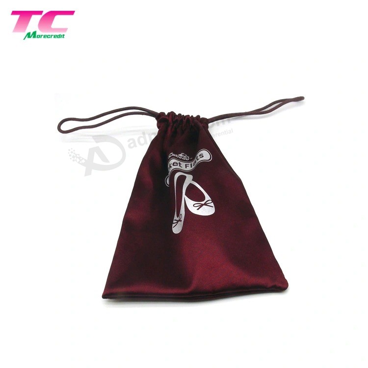 Luxury smooth Satin small Jewelry gift Drawstring pouch Bag