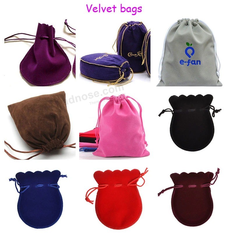 Custom printed Small drawstring Organza Bag promotional Velvet jewellery Packaging Bag luxury Satin gift Pouch jewelry Bags