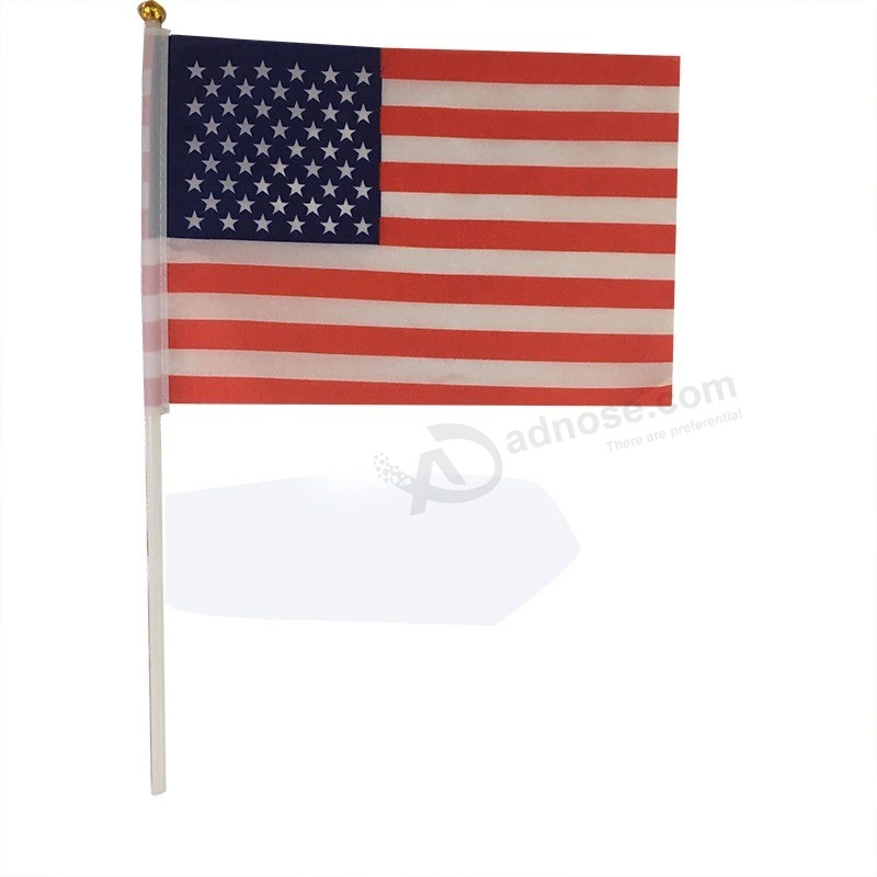 Factory Promotion Polyester Silk Printing Safety Swooper National Flag Hand Waving Flag