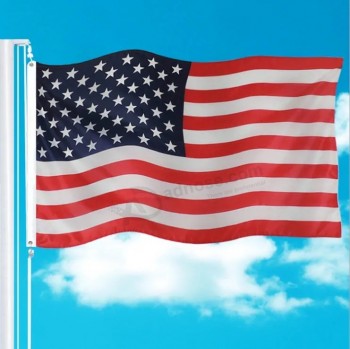 주문 옥외 3X5 발 폴리 에스테는 국기 미국 미국 국기를 인쇄했습니다
