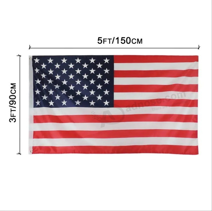 Aangepaste outdoor 3X5 voet polyester gedrukte nationale vlag VS Amerikaanse vlag