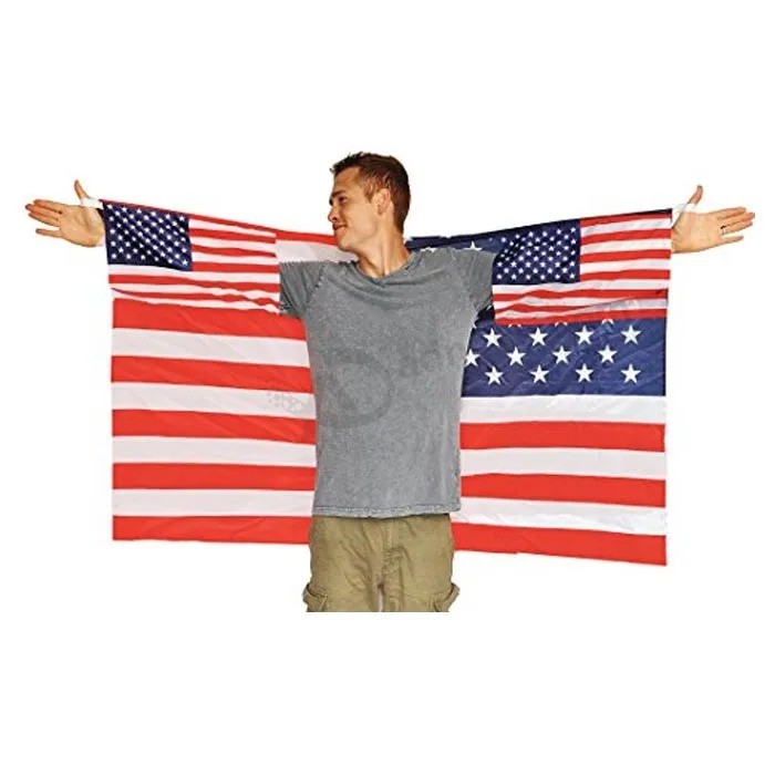 Aangepaste polyester Sportfans Nationale poncho Cape draagbare vlag