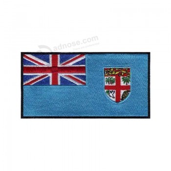 hoge kwaliteit op maat gemaakte borduurwerk fiji tactische nationale vlag opstrijkbare patch