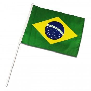 custom brazil hand flag brazil national Day table banner china factory brazil promotion flag