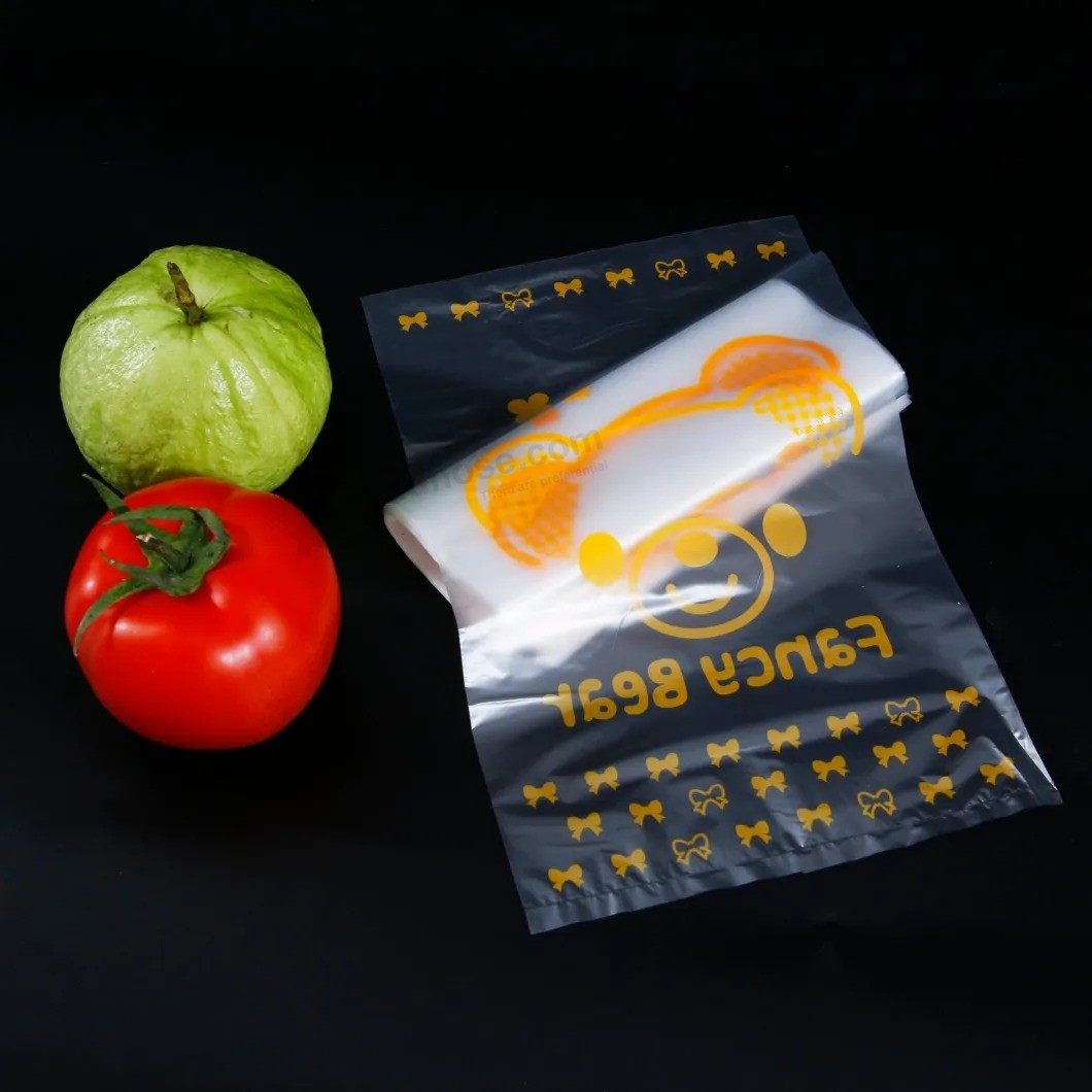 Biodegradable food Hand clear Side sealing LDPE plastic Packaging carrier Packing Bag