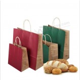 wholesale 크래프트 가방 베이킹 종이 가방 포장 가방 테이크 아웃 가방 음식 스팟 크래프트 종이 휴대용 종이 가방