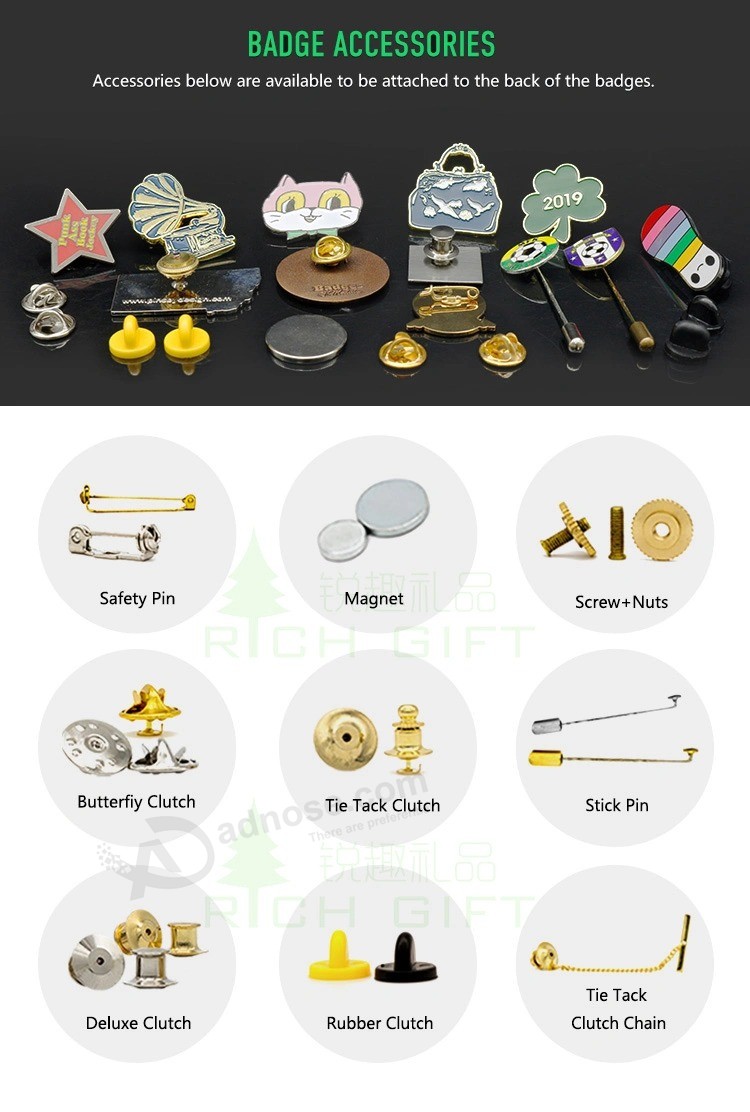 Manufacturer making Supplies custom Design logo Gold printing Flag magnetic Brooches souvenir Metal enamel Badge lapel Pin No minimum for promotional Gifts