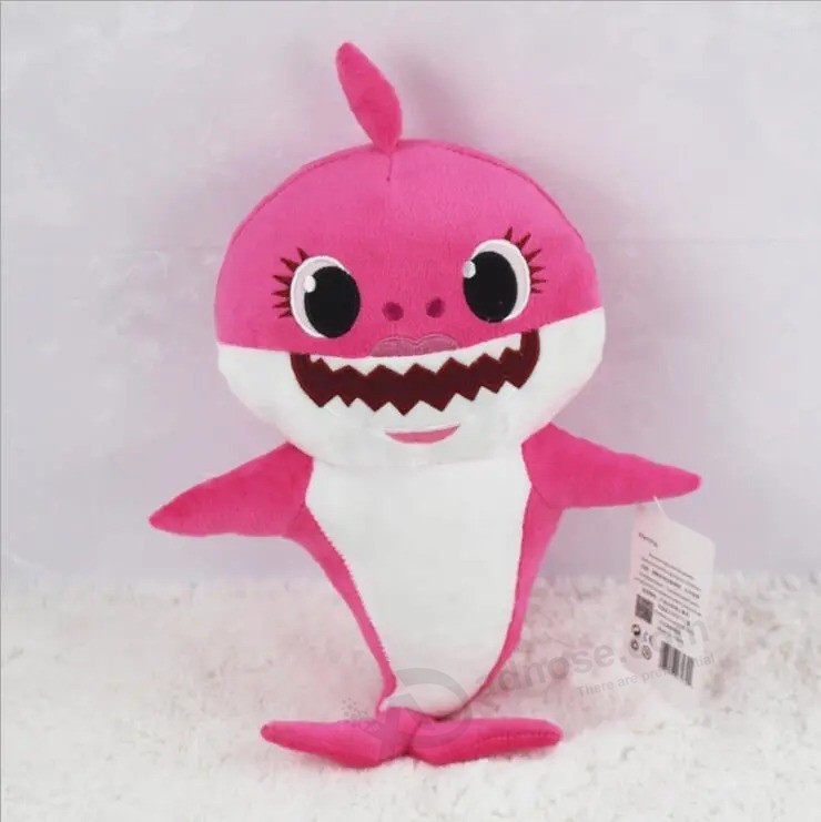 Поющая и сверкающая детская акула Плюшевые животные Игрушка-акула Мягкая музыкальная игрушка-акула с огнями