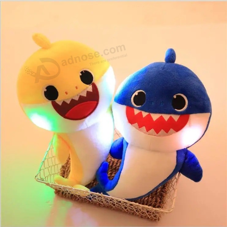 Tiburón bebé cantando y brillante, juguete de tiburón de peluche, juguetes musicales de tiburón con luces