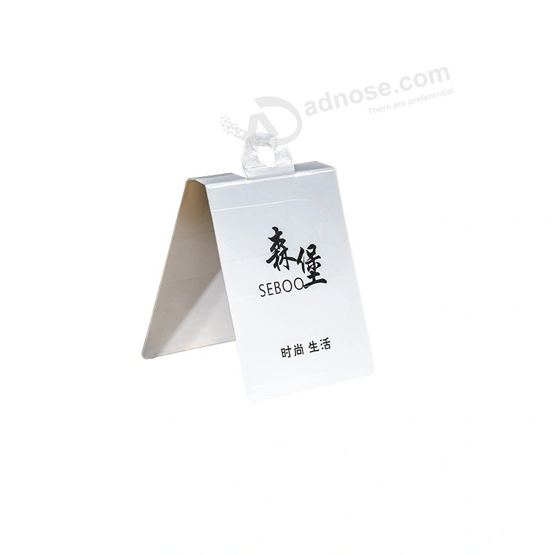 Customized size Cmyk printing Foldable white Cardboard clothing Hang Tag