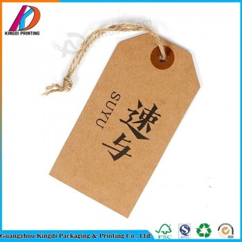 Etiqueta colgante de papel kraft reciclado personalizado, etiqueta oscilante con logotipo