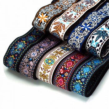 Fancy Embroidery Guitar Strap National Bass Electric Guitar Strap Cotton Guitar Parts