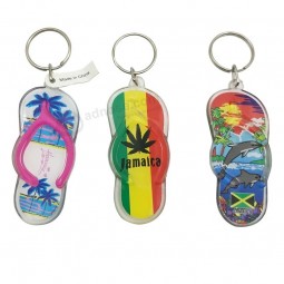 acrylic keychain slipper acrylic magnet acrylic sandal keychain for souvenirs