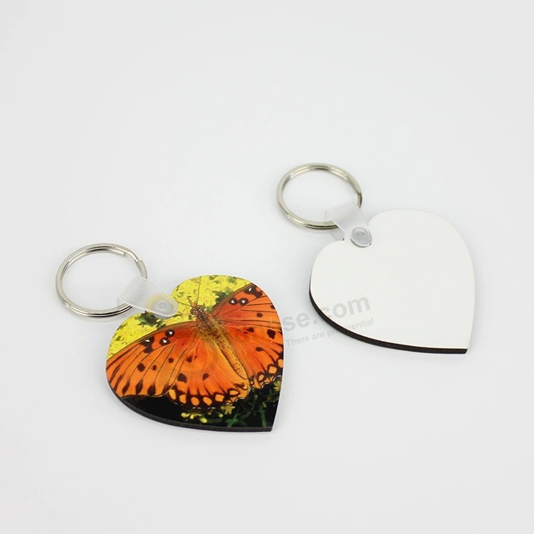 New products Blank sublimation Wood heart MDF Keychains