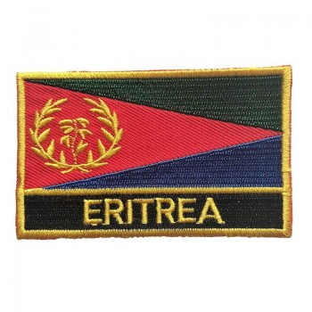 厄立特里亚国旗绣有旅行非洲补丁Sew-On，由backwoods barnaby（厄立特里亚熨斗，带字，2英寸x 3英寸）