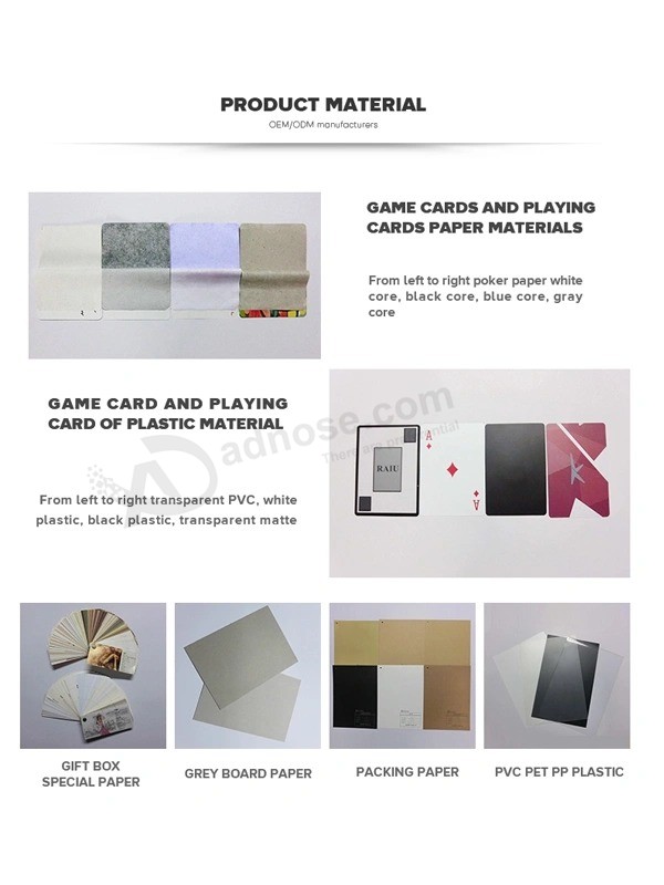사용자 정의 종이 인쇄 PVC 포커 카드 플라스틱 재생 카드