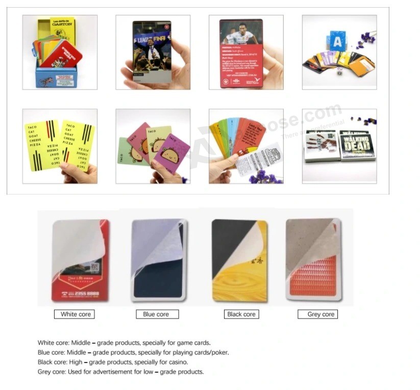 全彩印刷纸质游戏卡定制两副扑克和高品质礼品卡